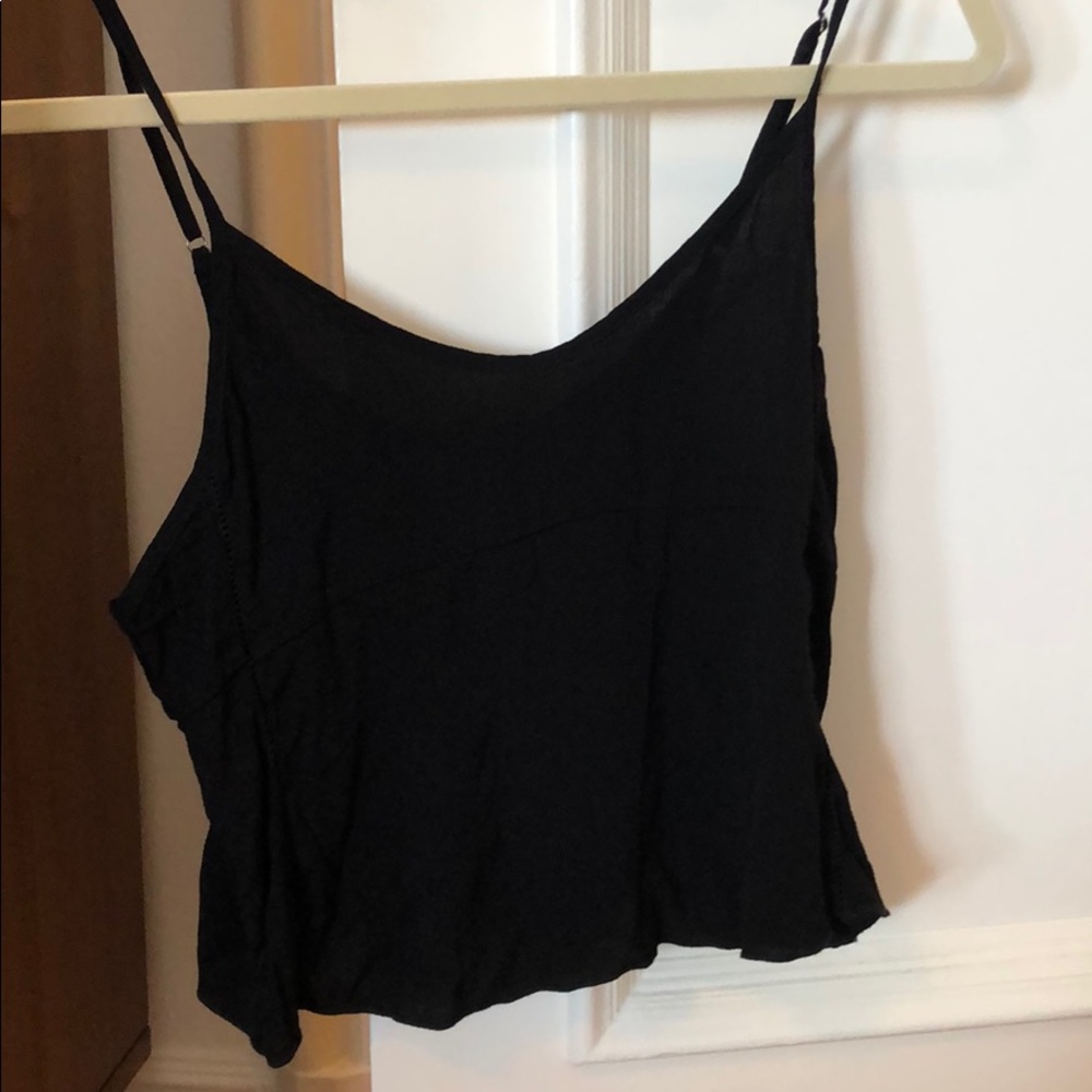 Aritzia Black Silk Crop Cami by Sunday Best